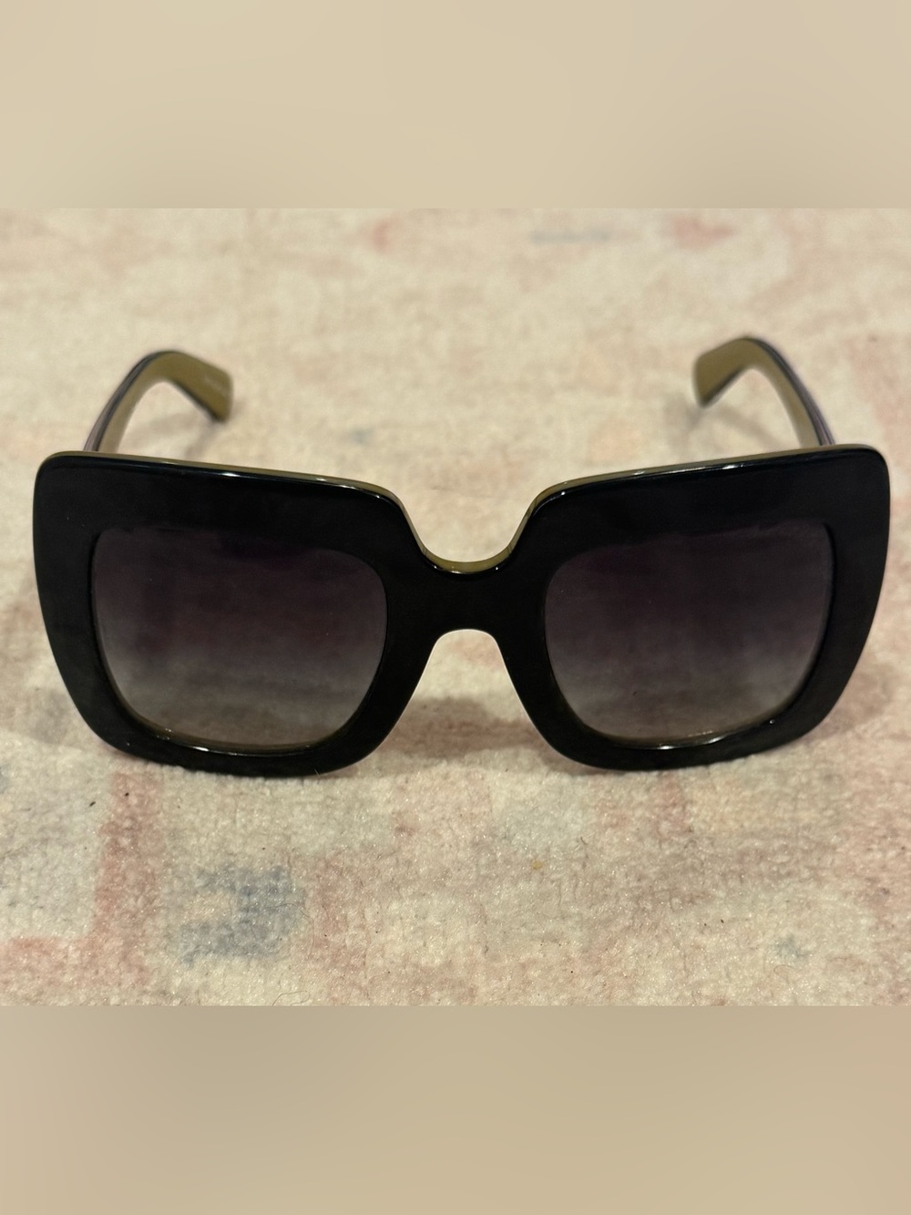 Dolce & Gabbana Black Oversized Square Sunglasses with Gradient Lenses